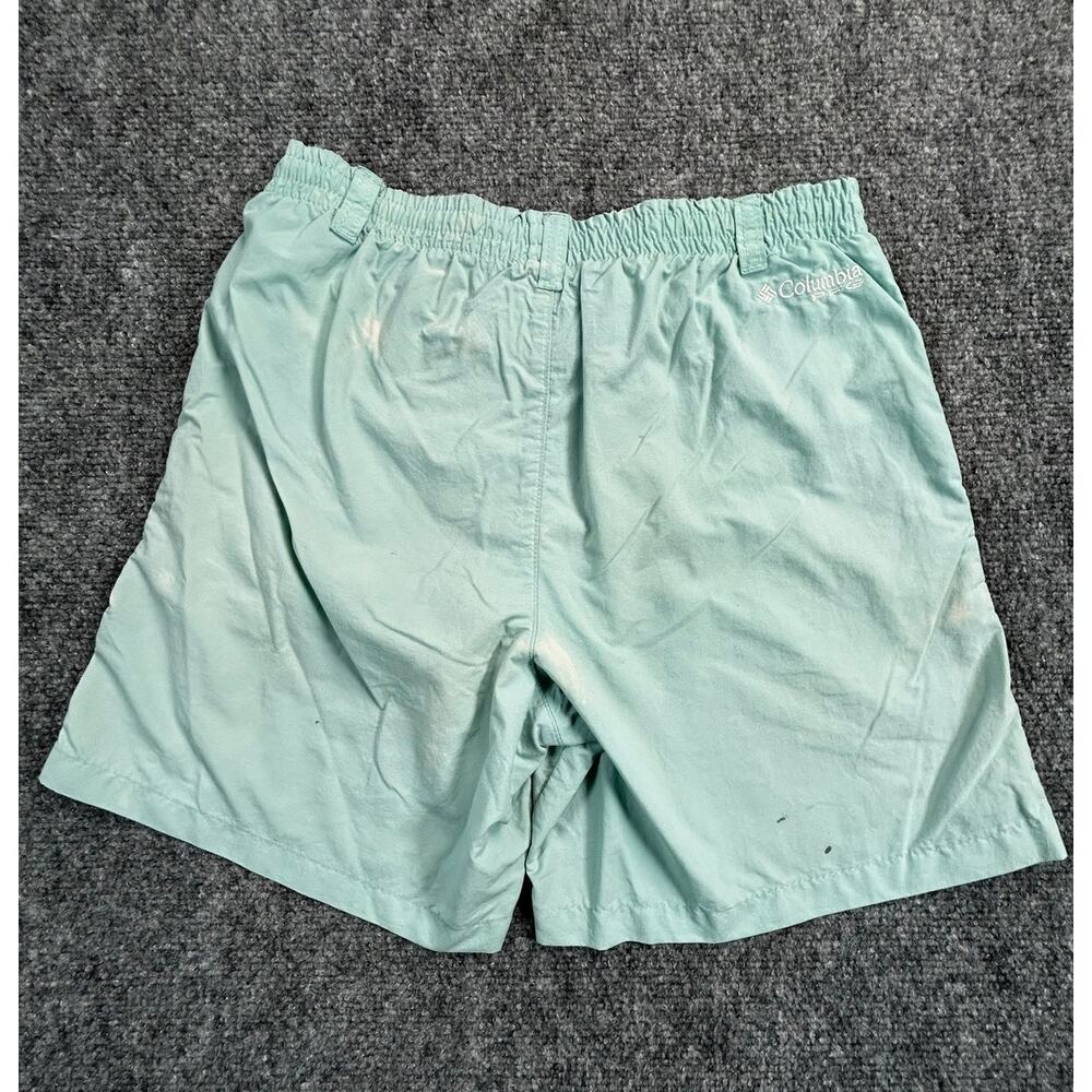 Columbia PFG Omni-Shade Fishing Shorts Youth Kids Large Mint Green - Picture 2 of 8